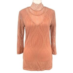 Free People Womens Monaco Lace Top, Dusty Rose/Blush, Size Medium